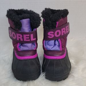 Sorel Kids' Purple and Black Girls Snow Boots Size 5 NWOT